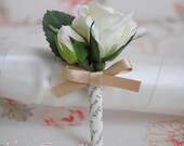 White Rose Book-Lover's Silk Boutonniere