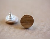 Recycled Skateboard Large Stud Earrings-Eco Bamboo