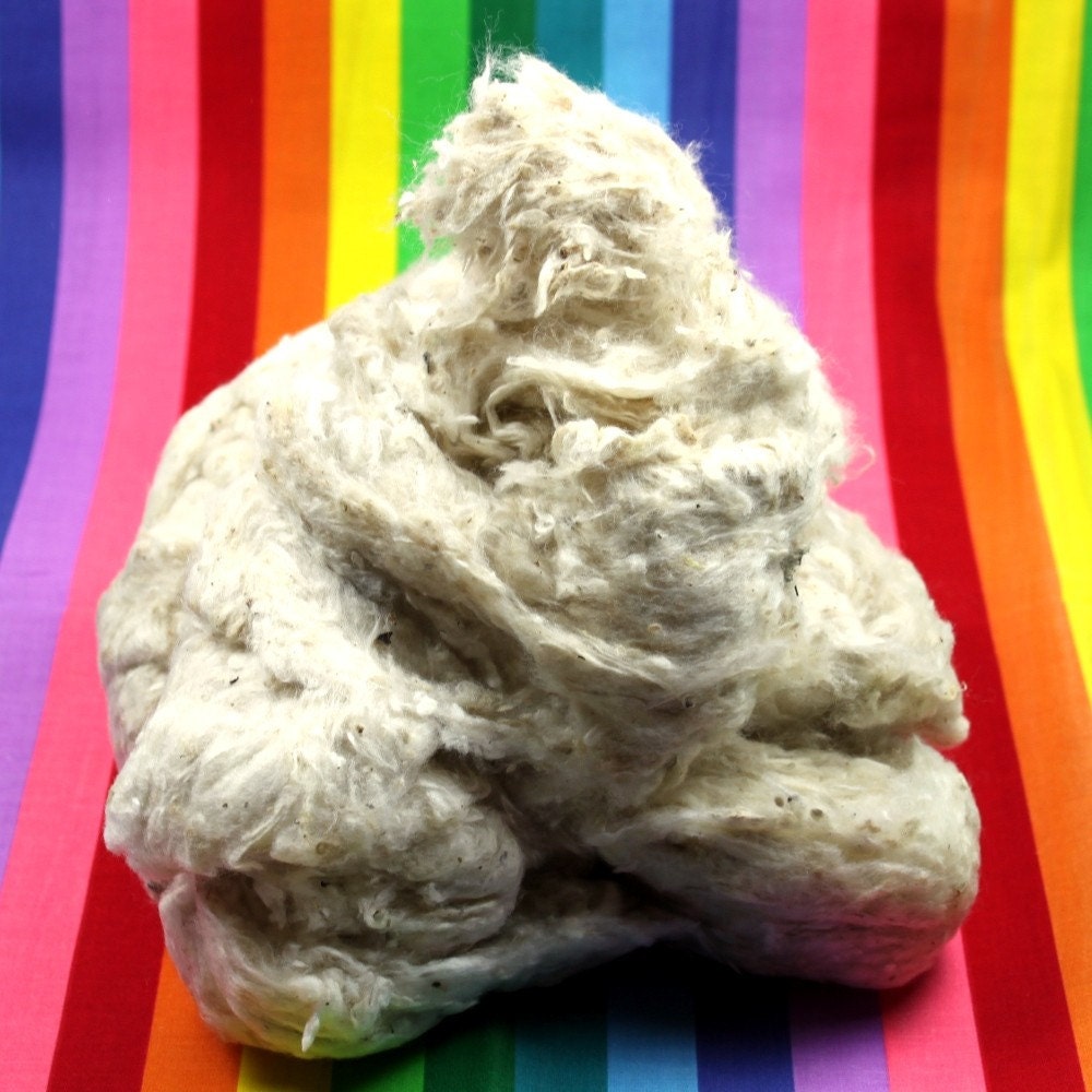 Cream carded Cotton Fiber 100g