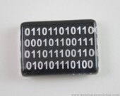 Binary Code Glass Refrigerator Geek Magnet.