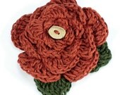 Eco Friendly Organic Cotton Flower Hair Clip - Cinnamon