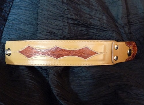 Tan Leather and Alligator cuff, two toned.  Tony Lama