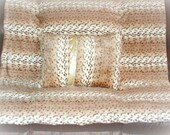 Minky reversible throw blanket 3x5 ft, furry snow leopard, KEEP LIFE COZY