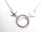 Sparrows and Circle Necklace