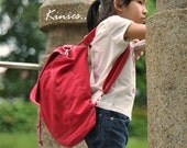 Back Pack Sale with 25% Off - KINIES BACK in Red - Backpack / Cross body Messenger / Shoulder bag