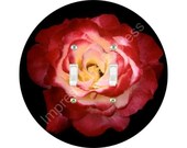 Red Rose Flower Double Toggle Switch Plate Cover