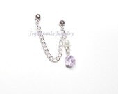 Swarovski Crystal Flower Double Piercing