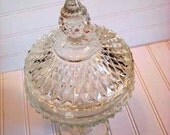 Candy Dish depression  pressed glass clear Easter
