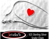 10 Pc 925 Sterling Silver SNAKE Chain Necklace 18 Inch WHOLESALE Lot of 10 1 mm GORGEOUS