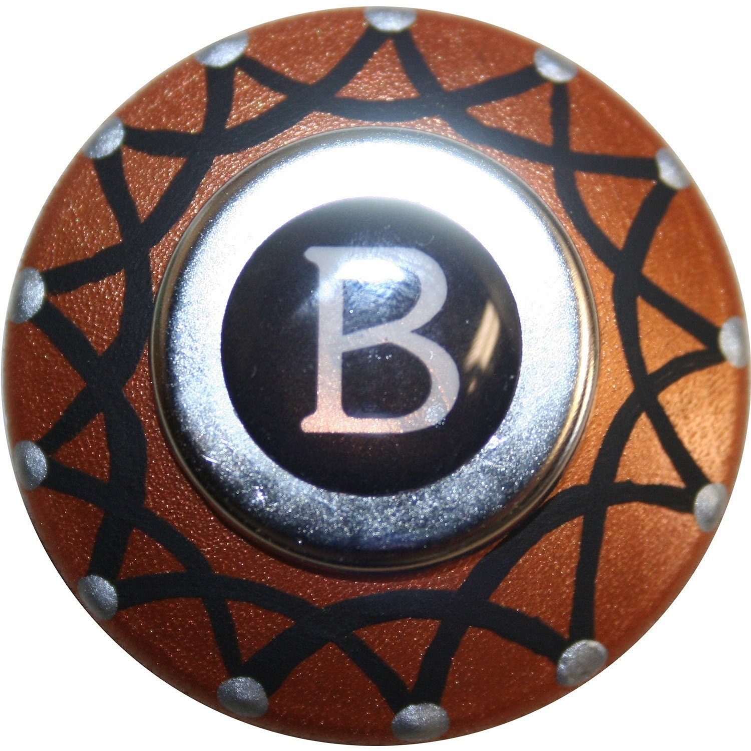 Bronze and Silver Letter 'B' Wine Stopper