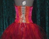 Hot Pink , Orange Fairy-Inspired Corset & Tutu Set