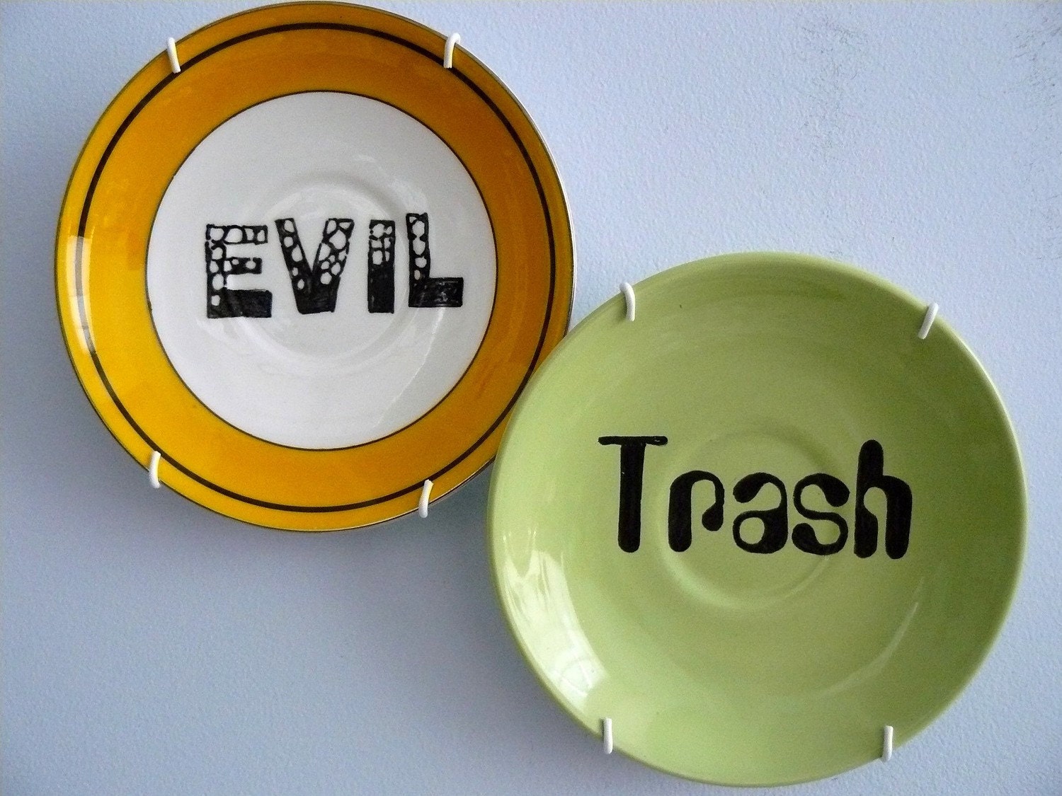 SALE Evil Trash saucer duo