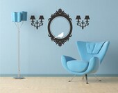 Wall Decals Frame and Sconces Elegant Accents - Vinyl Wall Stickers Art
