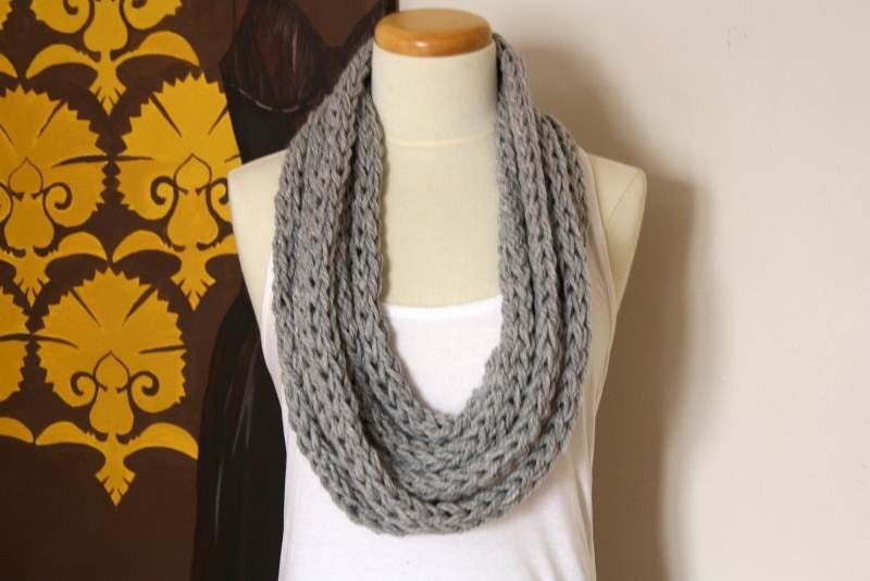 m3s rope scarf in light grey- free shipping