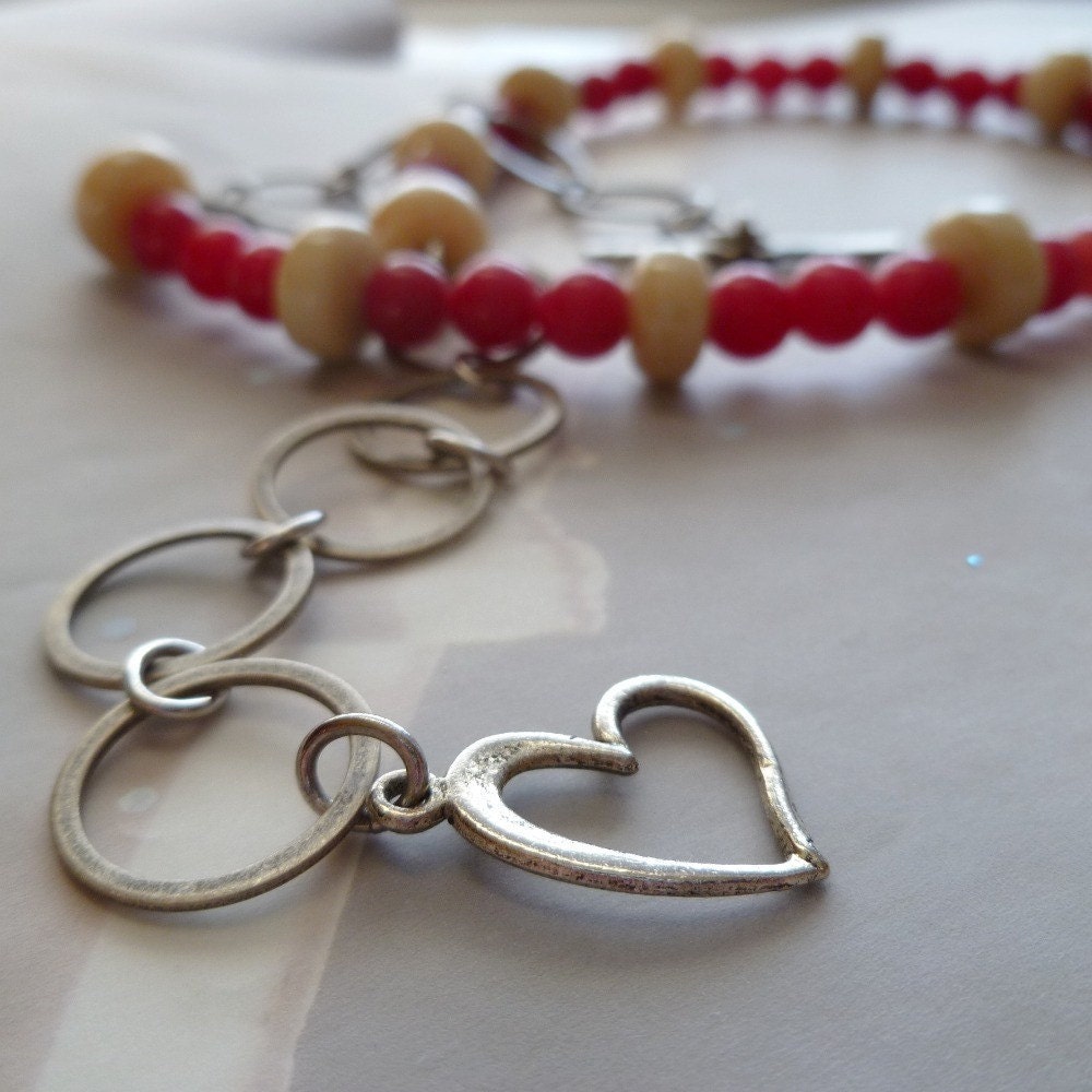 Red Jade My Heart is Yours Necklace