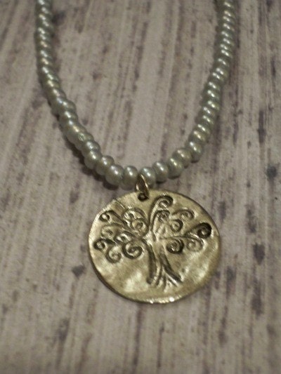 Hammered Tree Pendant Necklace- Pick Your Color