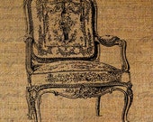 French Ornate Louis Chair Furniture Digital Collage Sheet Download Fabric Transfer Pillows Tote Tea Towels Burlap No. 1568