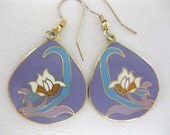 80s Enamel Dangle Earrings