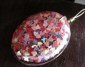 Hearts and Stars Oval Resin Necklace
