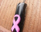 Pink Ribbon Black Bar Pendant