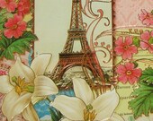 Gorgeous Paris Inspired Gilded Note cards White Lillies - set of 2