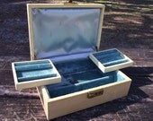 Vintage Jewelry Box in Cream Framed in Gold