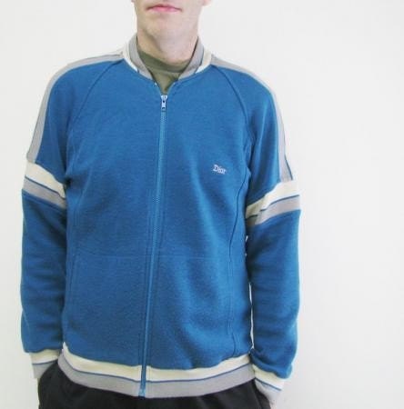 80 Vtg Blue Christian Dior Monsieur Striped Workout Athletic Jacket Sz L