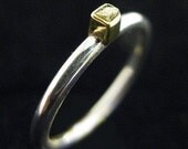 Rough Diamond Ring with 14k bezel