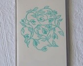 vine linocut letterpress greeting card