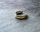 brass bound set-- 2 custom ear cuffs-- primitive series-- handmade by thebeadedlily on etsy