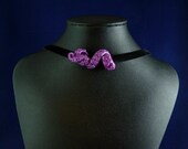 Violet Tentacle Choker - Handmade Polymer Clay Jewelry