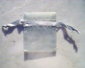 2x2 Inch Silver Silk Organza Bags
