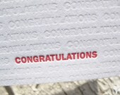 Letterpress Congratulations Card - Modern Design w/ Blind Impression