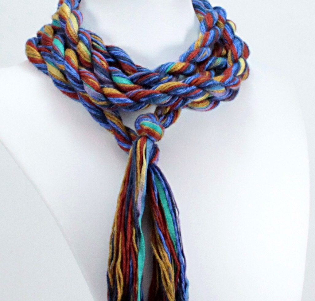 EcoCessory Skinny Scarf - Wildflowers - Super Long, Vegan, Eco Friendly