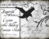 Printable Custom Gothic Wedding Invitation Suite Digital Customized Invitations Printable Invitation Customized Invitation Design Custom Gothic Invitation