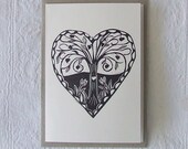 love grows linocut letterpress greeting card