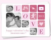 Custom Love Blocks Valentines Day Printable Photo Card