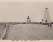 Brant Point Light House, Nantucket post card. Gardiner black & white