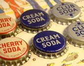 Set of 6 Vintage Assorted Bottle Caps Three C Mix