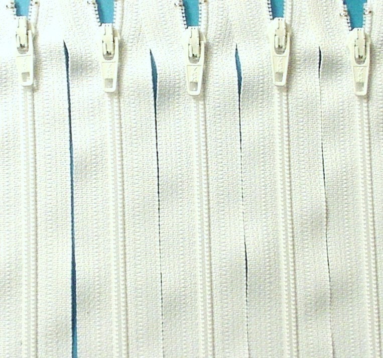 SALE Wholesale One Hundred 12 Inch White Ykk Zippers Color 501