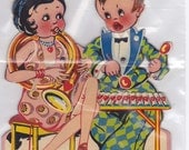 Large Vintage Movable  Stand Up Valentine Card vvc 008
