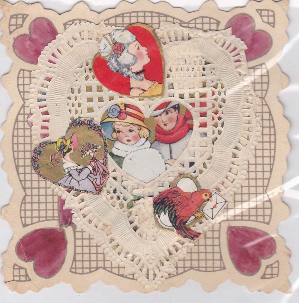 Vintage Handmade Valentine Card   vvc0017