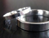 Set Recycled Silver Wedding Rings Simple and Polished