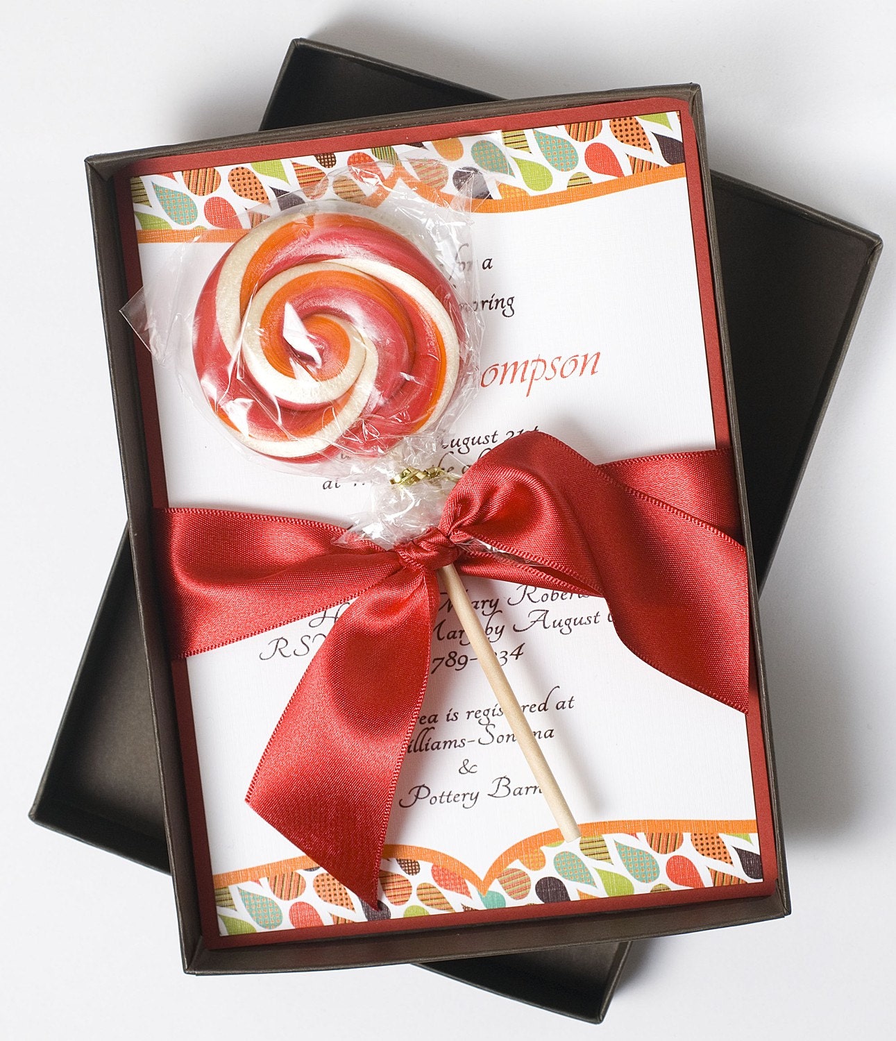 Luxury, Autumn Wedding Invitation Lollipop - AUTUMN SPLENDOR