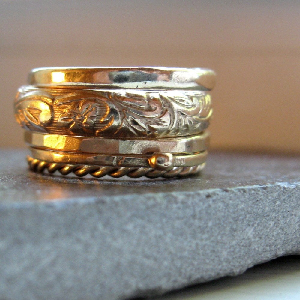 Five Gold Stacking Rings