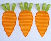 Carrots with Rick Rack - Ribbon Tops Machine Embroidery Design Applique - Two Sizes 4x4 and 5x7