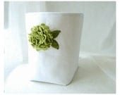 box white linen green Hydrangea flower weddings decor Bin Wool felt Organizer Storage Basket Handmade tagt team Gift Wrap