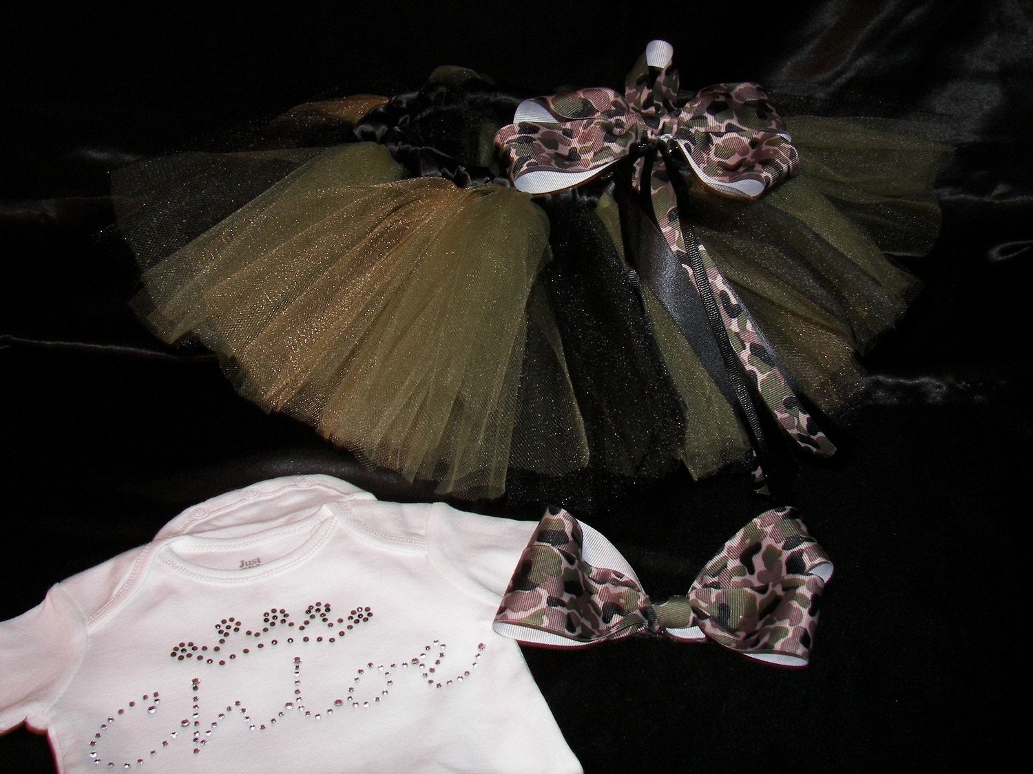 Camo Princess BLING Tutu Set--Unique & Personalized--You chose design--