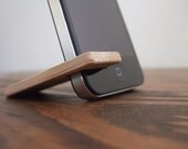wood iPhone 4 and 4S stand.  cherry with charcoal.