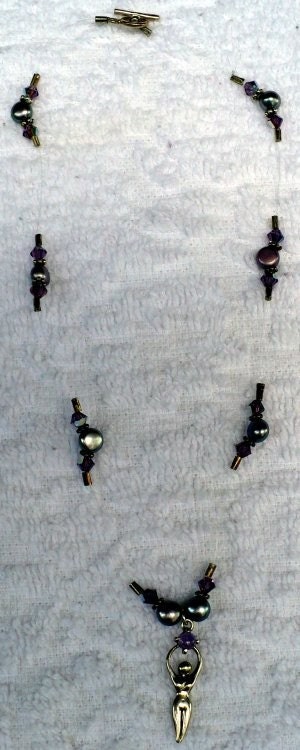 Goddess necklace with freshwater pearls